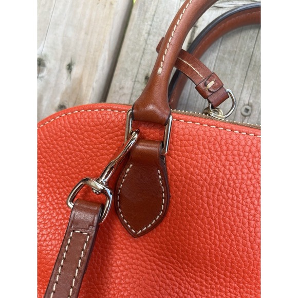 Dooney Bourke Orange Tangerine Pebbled Leather Zip  Handbag - Picture 13 of 13